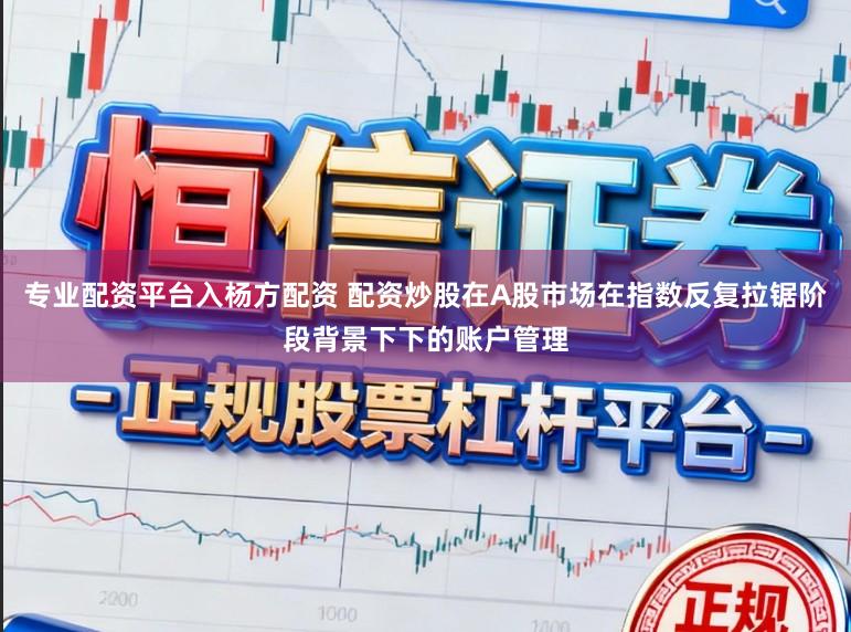 专业配资平台入杨方配资 配资炒股在A股市场在指数反复拉锯阶段背景下下的账户管理